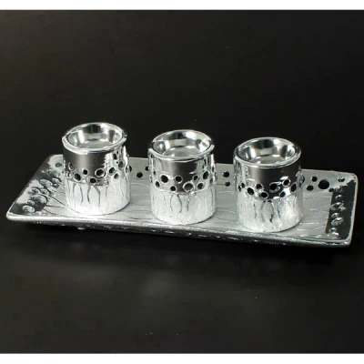 TOM-PATERA DEKORACYJNA+3 ŚWIECZNIKI 32X13CM WS09