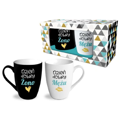 BG-ZESTAW 2-KUBKÓW BARYŁKA 300ML *DZIEŃ DOBRY ŻONO/MĘŻU*