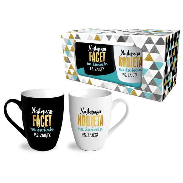 BG-ZESTAW 2-KUBKÓW BARYŁKA 300ML *NAJLEPSZY FACET/KOBIETA NA ŚWIECIE*