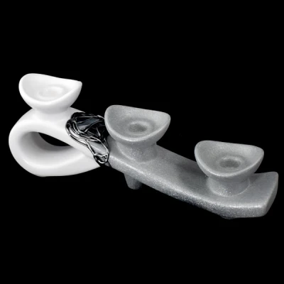 CER-ŚWIECZNIK ZJEŻDŻALNIA *DECOR WITRAŻ 1/2 BROKAT BIAŁY* C-451-1/2W