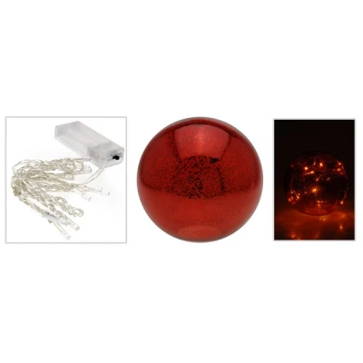 NL-BOMBKA+LED 20CM CZERWONA