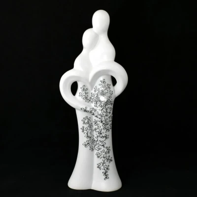 CER-AKT PARA W OBJĘCIACH SERCA DUŻA DECOR SREBRO C-852DS