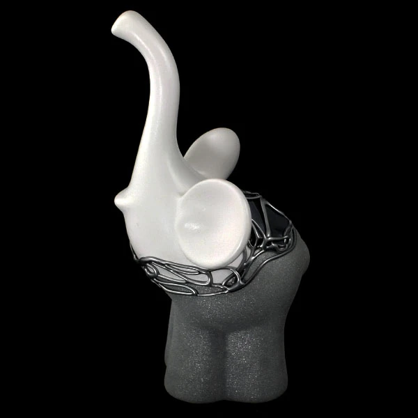 CER-SŁOŃ PLASTUŚ DUŻY *DECOR WITRAŻ 1/2 BROKAT BIAŁY* C-555-1/2W