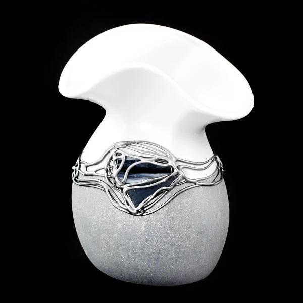 CER-WAZON BUKIET *DECOR WITRAŻ 1/2 BROKAT BIAŁY* C-532-1/2W