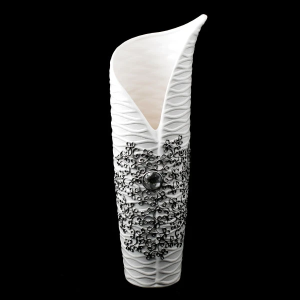 CER-WAZON RĘKAW Z RELIEFEM DUŻY *DEKOR SREBRO* C-559DS