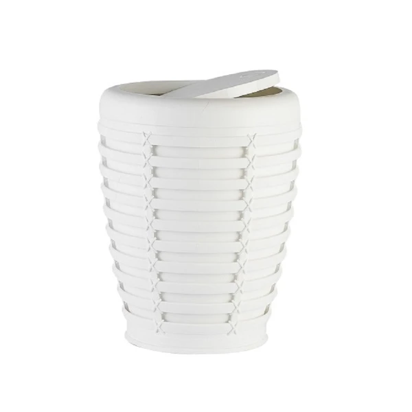 KATEX-KOSZ NA ŚMIECI OKRĄGŁY *PALM* 7,5L *BIAŁY*