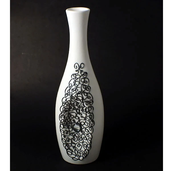 CER-BUTELKA WKLĘSŁA *DEKOR SREBRO* C-068DS