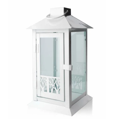 MON-LATARNIA METALOWA WHITE 28CM 3972