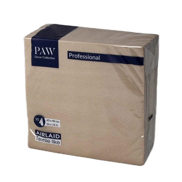 PAW-SERWETKI AIRLAID 40*40 MONOCOLOR BEŻ /50/ *9111*