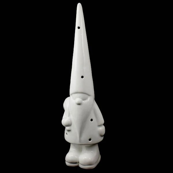 CER-DZIADEK MRÓZ DUŻY Z OTWORAMI *SZKLIWO BIAŁE* C-863SZB