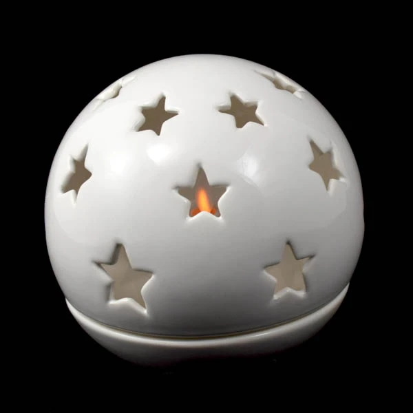 CER-KULA Z GWIAZDAMI +  PODSTAWA *SZKLIWO BIAŁE* C-214SZB