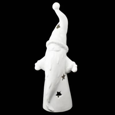 CER-MIKOŁAJ DŁUGA BRODA Z GWIAZDKAMI *SZKLIWO BIAŁE* C-796SZB