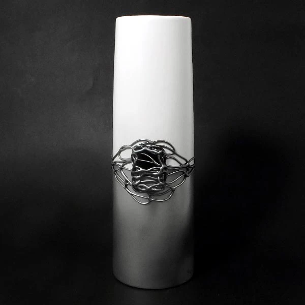 CER-WAZON TUBA ŚREDNIA *DEKOR 1/2 SREBRO* C-546-1/2S