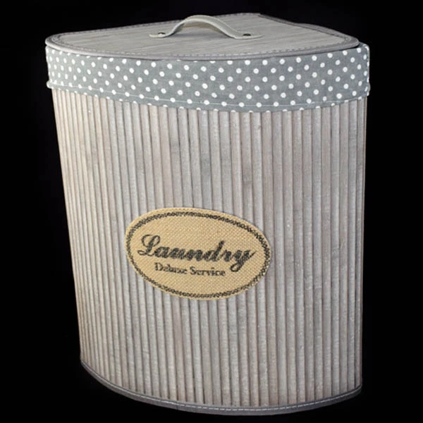 DM-KOSZ NA BIELIZNĘ BAMBUS SZARY NAROŻNY 134218 *S*