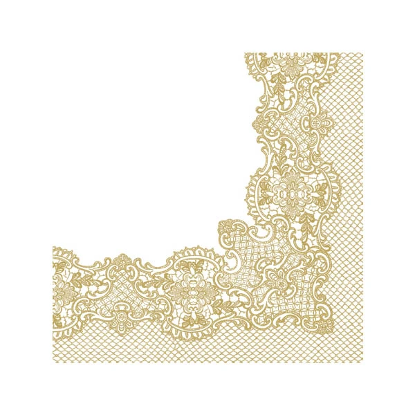 PAW-SERWETKI AIRLAID 40*40 ROYAL LACE ZŁOTO  /50/ *2200*
