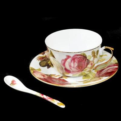 BM-FILIŻANKA+SPODEK 2+2 Z ŁYŻECZKAMI RCZ006