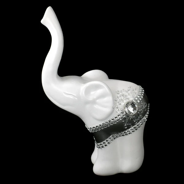 CERKAM-SŁOŃ FALOWANE USZY *DEKOR PASEK-BIAŁY* C-679P