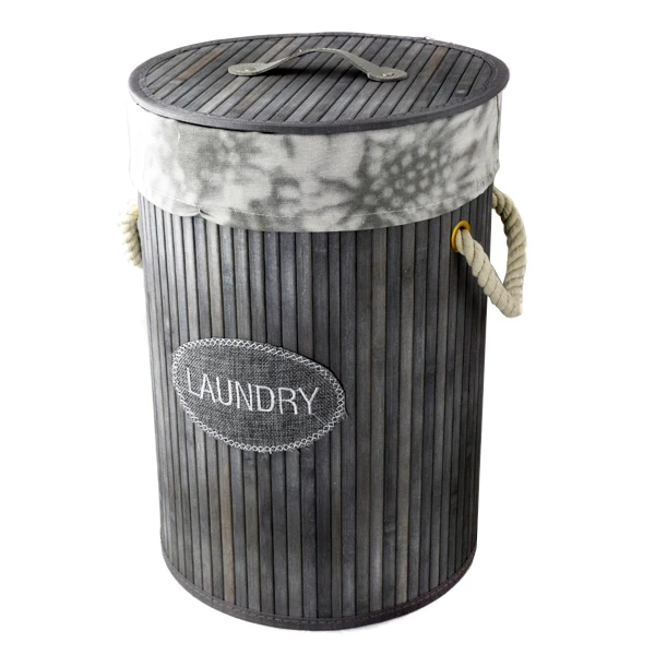 DM-KOSZ WIKLINOWY OKRĄGŁY WYŚCIELANY Z/P *M* H45 FI33 YD18423/M SZARY