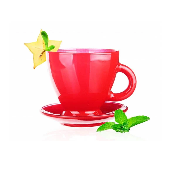 GLA-KPL. FILIŻANEK 6+6 CZERWONY 230ML