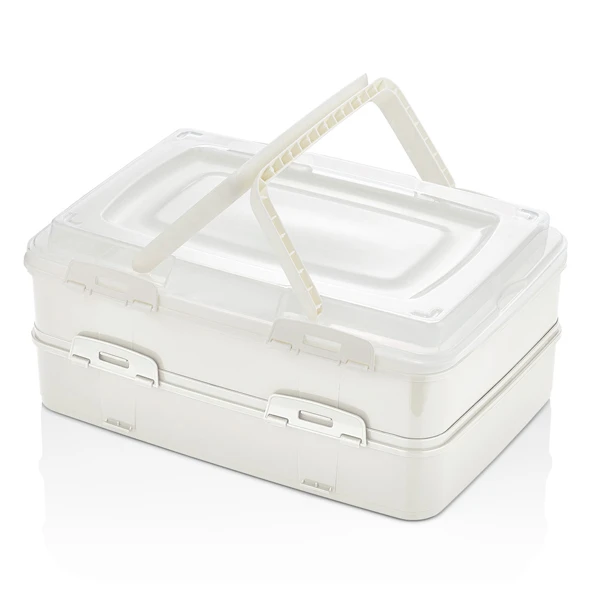 KATEX-POJEMNIK NA CIASTO PODWÓJNY ECRU