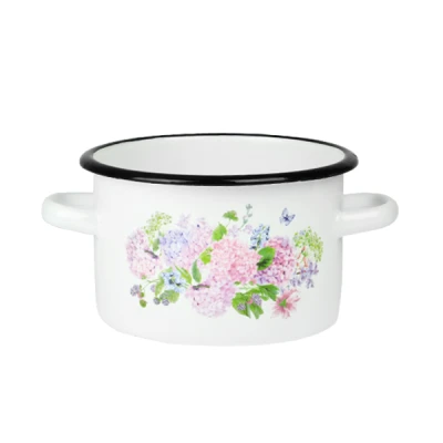 RYB-GARNEK EMALIOWANY ZDOBIONY 18CM 3L HORTENSJA 1612/2