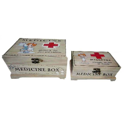 TOM-KPL. 2 PUDEŁEK DREWNO 25X18X13.5CM SD11