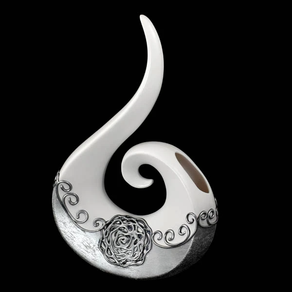 CER-STROIK WIOLONCZELA ŚREDNIA *DEKOR 1/2 RÓŻA BIAŁY* C-232-1/2R