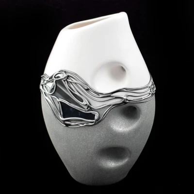 CER-WAZON BRZUSZEK *DECOR WITRAŻ 1/2 BROKAT BIAŁY* C-525-1/2W