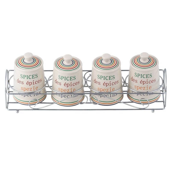 SPL-20031-04CS KPL. 4 POJEMNIKÓW CERAMICZNYCH NA PÓŁCE *FOR YOU*