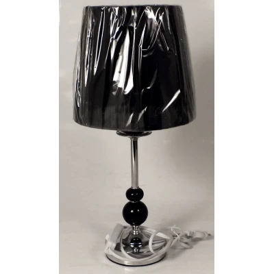 TOM-LAMPKA NOCNA 41,5CM CZARNE KULKI/BIAŁY ABAŻUR  LC01A