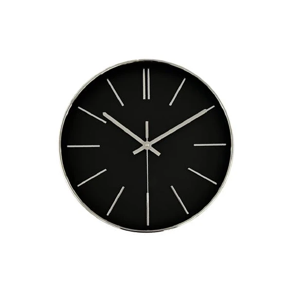 AS-ZEGAR 35CM CZARNA TARCZA/SREBRNY