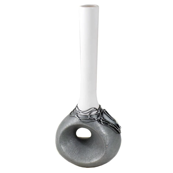 CER-BUTELKA KULA *DECOR WITRAŻ 1/2 BROKAT BIAŁY* C-255-1/2W