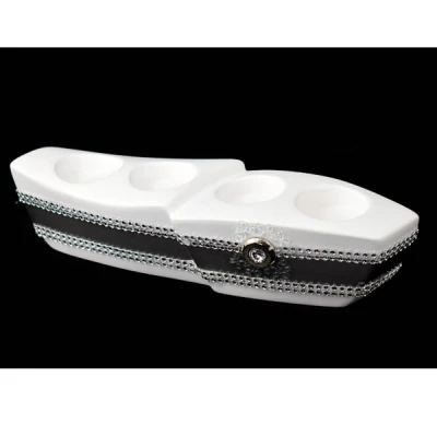 CERKAM-ŚWIECZNIK IV ŁĄCZONY *DEKOR PASEK-BIAŁY* C-342P