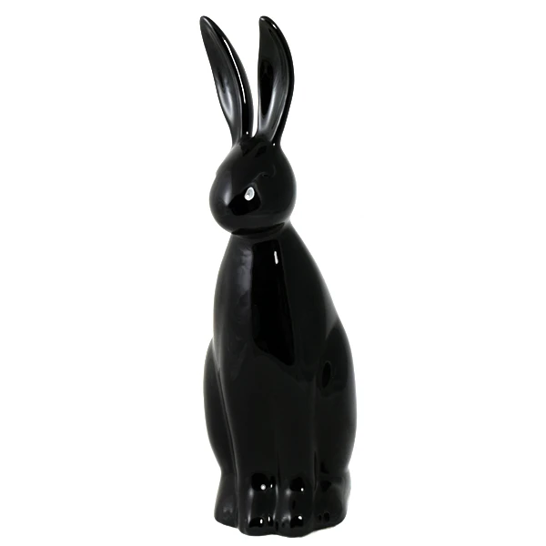 CRK-ZAJĄC SIEDZĄCY DUŻY (WYS) *SZKLIWO CZARNE* C-760SZK