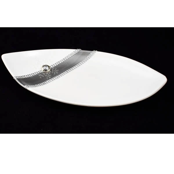 CER-PODSTAWKA STROIK ŁÓDKA DUŻA *DECOR PASEK BIAŁY* C-260P