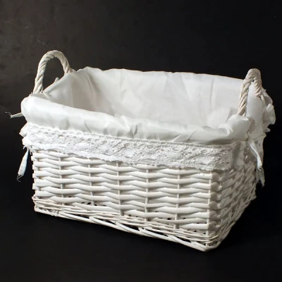 MON-KOSZ WIKLINOWY Z USZAMI 42X33X27 BIAŁY 1241