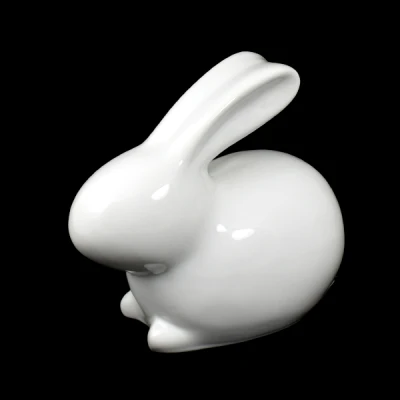 CRK-ZAJĄC KULKA WIELKI *SZKLIWO BIAŁE* C-972SZB