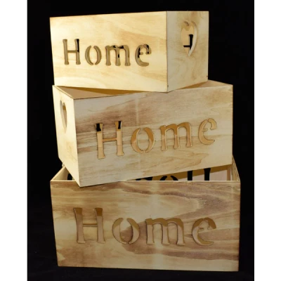 CH-KPL. 3 SKRZYNEK DREWNIANYCH NATURALNYCH *HOME* 0113