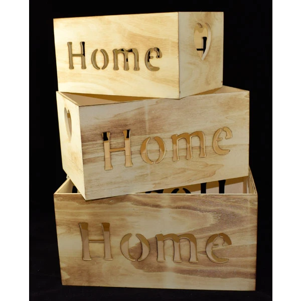 CH-KPL. 3 SKRZYNEK DREWNIANYCH NATURALNYCH *HOME* 0113