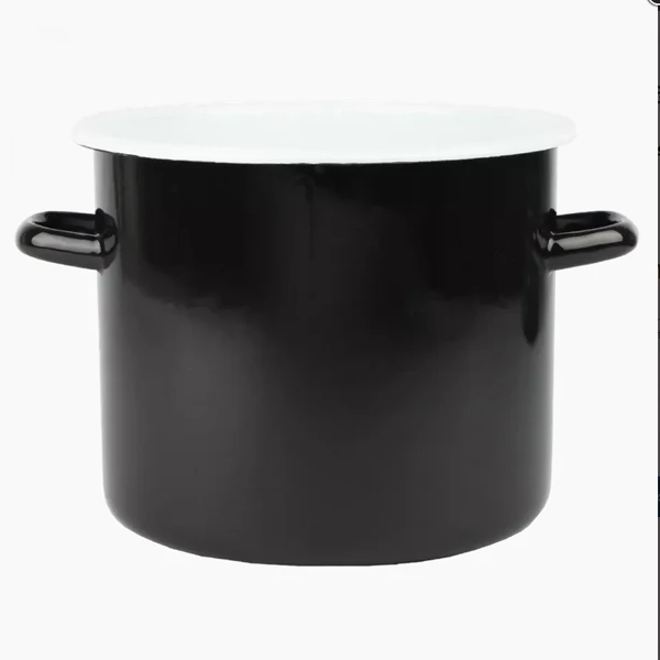 RYB-GARNEK EMALIOWANY GŁADKI WYSOKI 22CM 7L CZARNY 1620