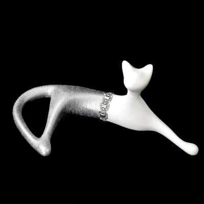 CER-KOT LEŻĄCY ĆMIEL *DEKOR AKSAMIT* C-716AK