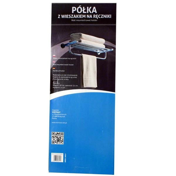 KON-PÓŁKA NA RĘCZNIKI Z WIESZAKIEM 28057