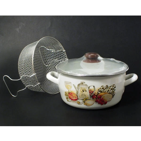 TG-GARNEK EMAL.DO FRYTEK *BELLY* 22CM Z/P *KUCHNIA 1403*