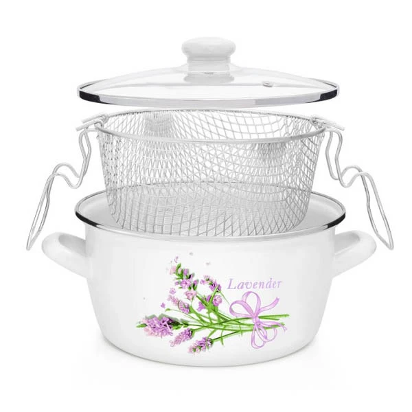 TG-GARNEK EMAL.DO FRYTEK *BELLY* 22CM Z/P *LAWENDA 3332*