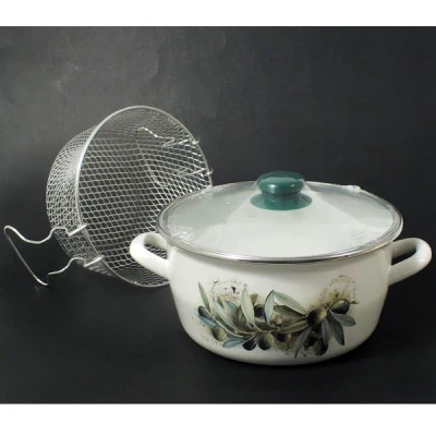 TG-GARNEK EMAL.DO FRYTEK *BELLY* 22CM Z/P *OLIWKI 1402*