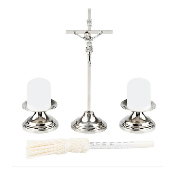 GP-KOMPLET KOLĘDOWY SREBRNY+ŚWIECE+KROPIDŁO 05