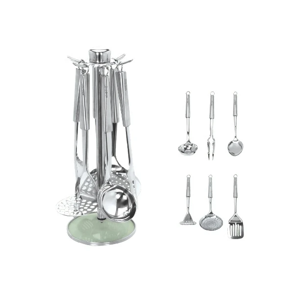 KH-3368 PRZYBORY KUCHENNE NA SZKLANYM STOJAKU