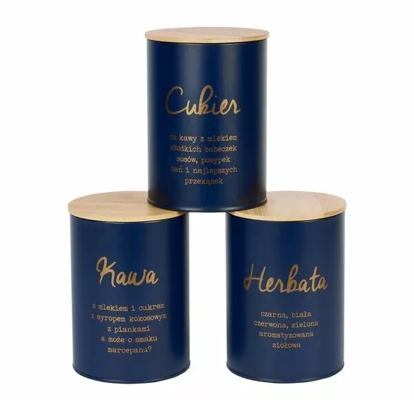 TAD-KPL.3 POJEMNIKÓW *KAWA,HERBATA,CUKIER* GRANAT