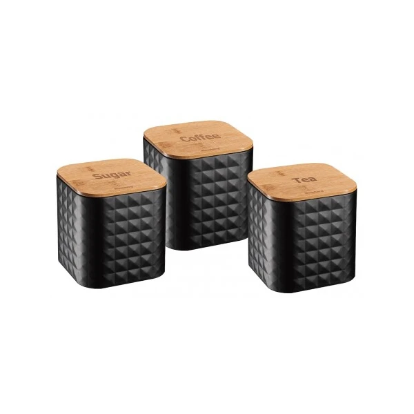 KB-7484 ZESTAW 3 POJEMNIKÓW CZARNYCH