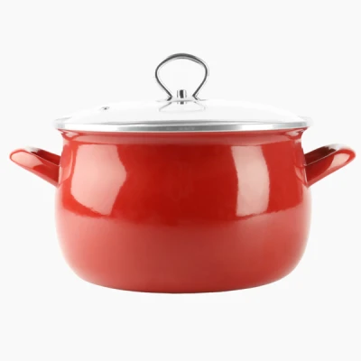 RYB-GARNEK EMALIOWANY OKUWANY 22 Z/P 5,5L CZERWONY HELENA